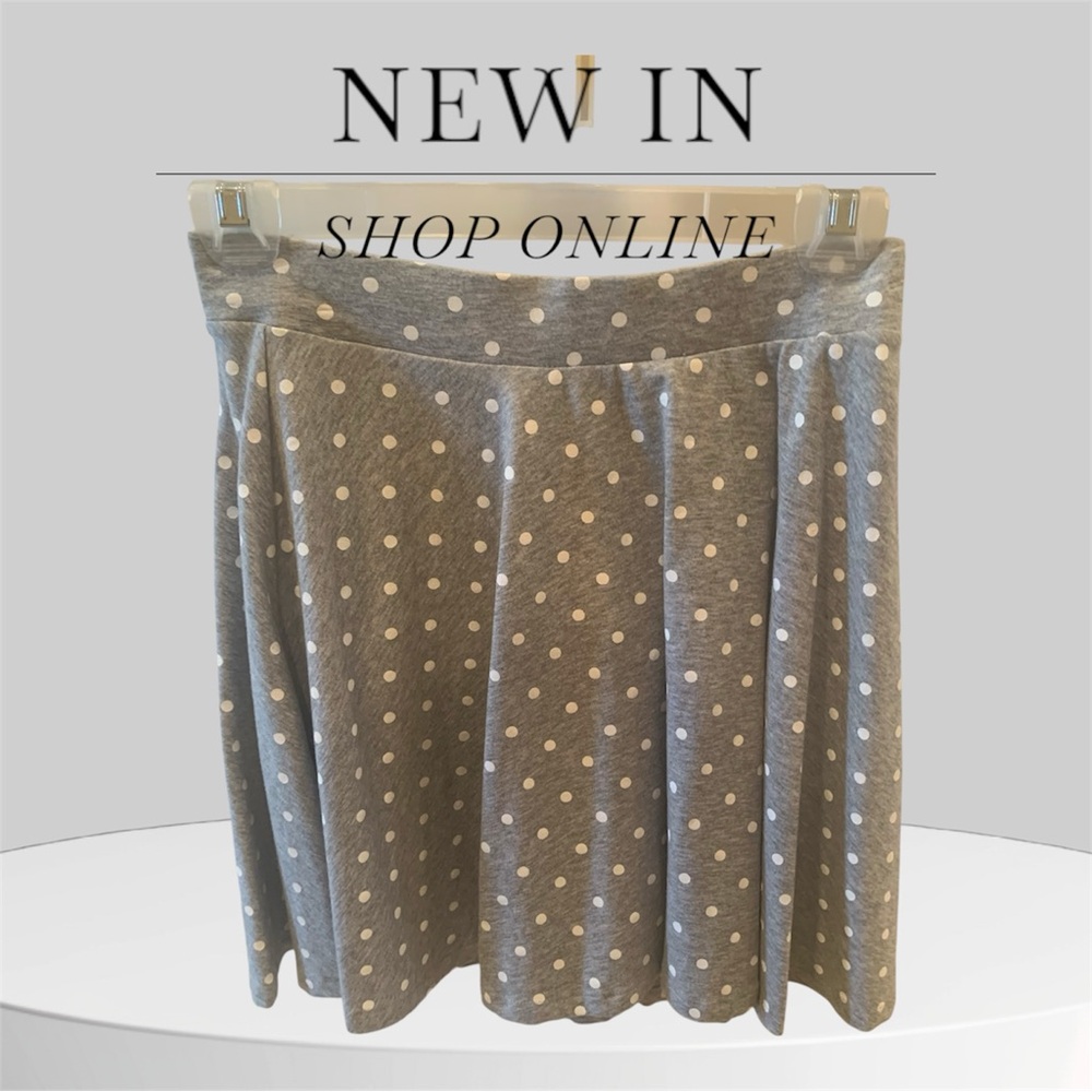 SO Gray and White Polka Dot Mini Skirt